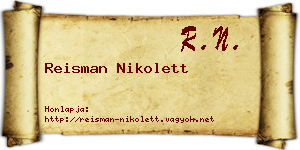 Reisman Nikolett névjegykártya